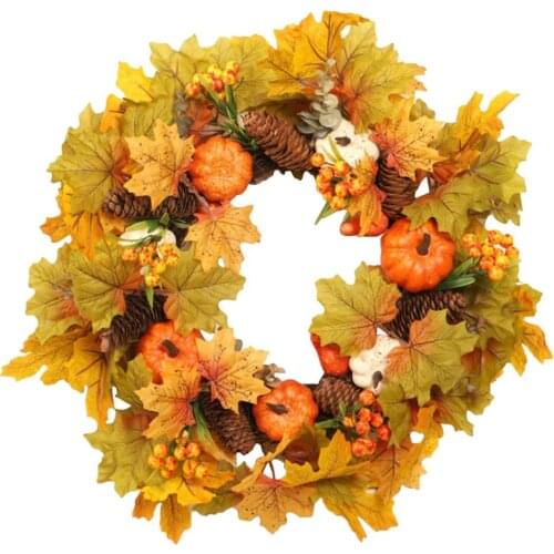 Autumn Door Wreath Thanksgiving Garland Hanging Decoration