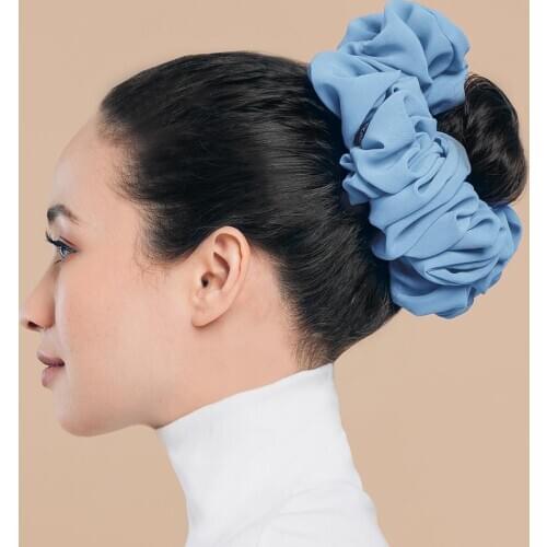 Malaysia New Chiffon Bunch Hair Tie For Muslim Women Chiffon Rubber Band Hijab Volumizing Scrunchie Large Headscarf Accessories