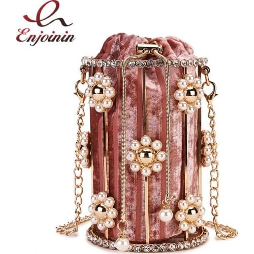 Luxury Fashion Pearl Flower Diamond Wedding Party Handbag Evening Bag Crossbody Bag Clutch Purse Shoulder Chain Bag Banquet Bag