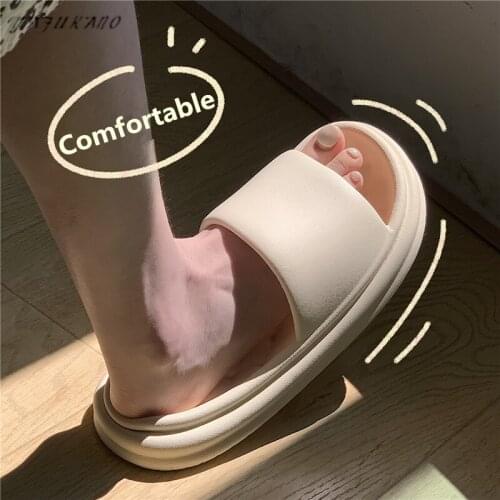 Fashion Non-Slip Thick Sole Home Indoor Bathroom Couple Slippers Casual Beach Slides Female Summer EVA Sandals Unisex Size 36-45
