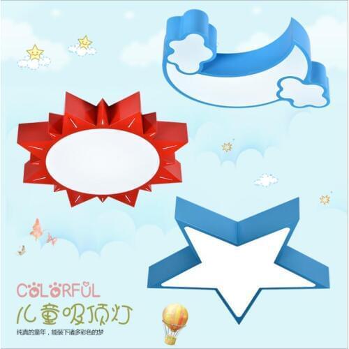 LED Ceiling Light Simple Modern Star Sun Moon Kindergarten Lamp For Remote Control Childrens Room Bedroom Ceiling Light