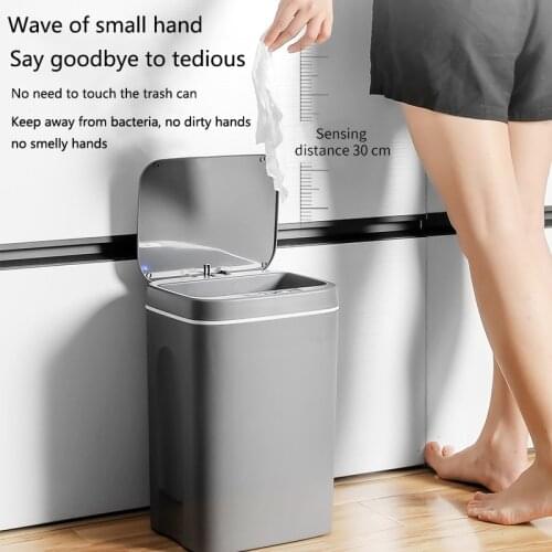 12/14/16L Intelligent Trash Can Automatic Sensor Dustbin Smart Sensor Electric Waste Bin Home Rubbish Can Bathroom Garbage