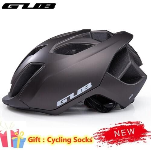 GUB Cycling Helmet Ultralight In-mold Breathable Bicycle City Cap With LED Light Nine Lighting Modes Safety Bike Helmet 57-62CM