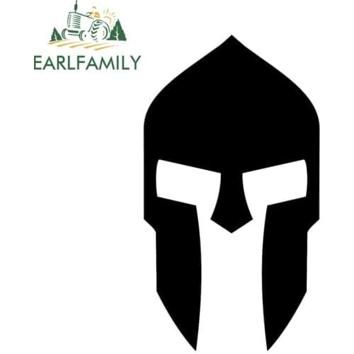 EARLFAMILY 13cm x 7.4cm for Spartan Helmet Vinyl Car Stickers Waterproof Anime Windshield Scratch-proof Decal for Vehicle