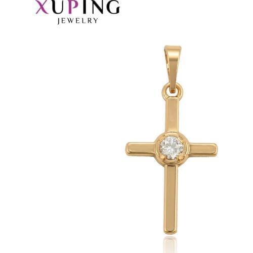 Xuping Pendant Gold Color Plated Temperament for Women Cross Shaped Jewelry Mothers Day Gifts 34567
