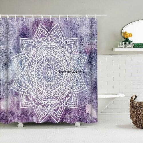 Indian Mandala Shower Curtain Flower Printed Bohemian Bathroom Curtains Decor Wall Hanging With Hooks Shower Curtains