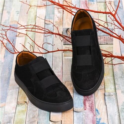 NOOSY Women Black Genuine Leather Sneaker