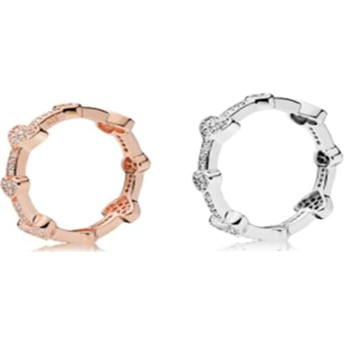 Alluring Hearts Ring Clear CZ Silver Woman Rings For Jewelry Making 925 Original Silver Jewelry Make Up Woman Gift Ring