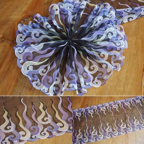 2Meters Handmade DIY Clothing Accessories Embroidery Lace Trim Fabric Curtains Sofa Dolls Dresses 24cm Width