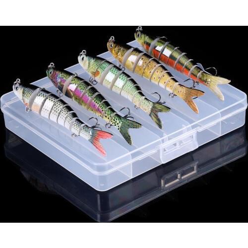 3/5pcs 13.7cm 27g Sinking Wobblers Fishing Lures Set 8 Segments Crankbait Hard Artificial Bait box Kit Swimbait Pike Lure