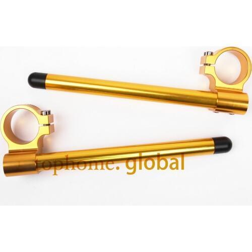 31/33/35/36/37mm 41/43/45/46/48mm 50/51/52/53/54mm Riser High Clip Ons Handle Bar Fork Tube Lift Clip on Gold Pair