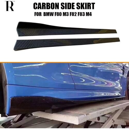 3D Styling Carbon Fiber Side Bumper Extension Skirt For BMW F80 M3 F82 F83 M4 2014 - 2020