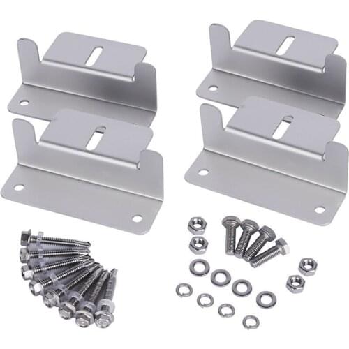 4 Sets Z Style Solar Panel Mounting Bracket Z-shaped Aluminum Alloy Roof Installation Bracket for RV Carvan Solar System Fitting