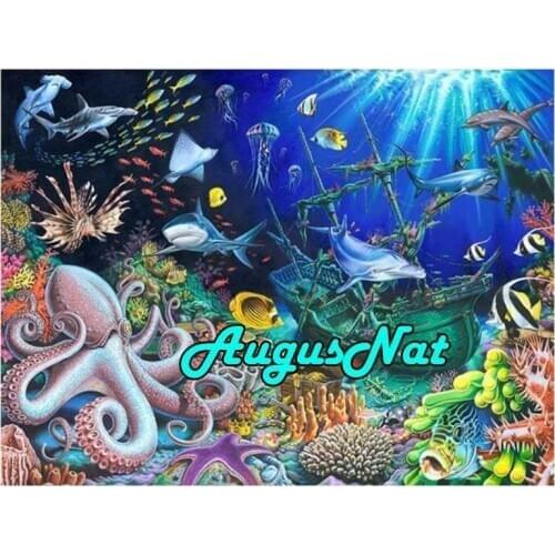 5d diy diamond mosaic full drill octopus diamond painting ocean world resin beads puzzle picture scenery embroidery cross stitch