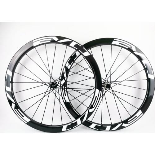 700C Road Disc Brake carbon wheels 45mm depth 26mm width clincher/tubular/tubeless Disc Bike carbon wheelset with EVO decals