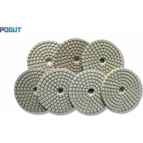 Diamond polishing pads disc sander pad 4 inch wet polishing 7pcs/lot granite stone marble tile concrete polishing