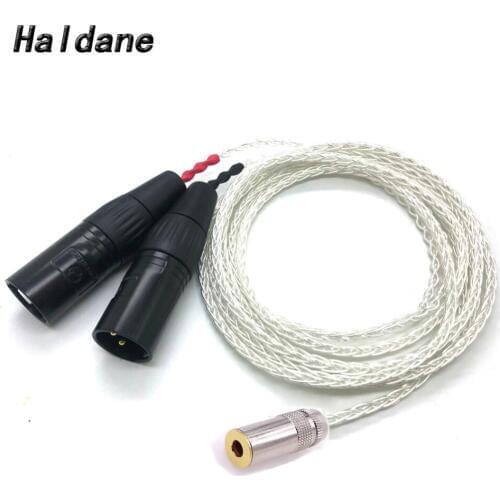 Free Shipping Haldane 8 Cores Silver Plated 4.4mm Balanced Female to Dual 2x 3pin XLR Balanced Male Audio Adapter Cable