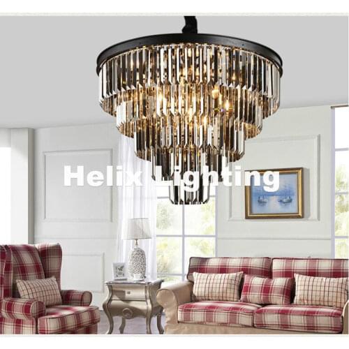 Free Shipping D45cm D60cm Nordic Modern Top K9 Smokey Clear Crystal Pendant Light Hotel Hall Living Room Dining Room AC 110-240V