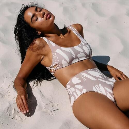 High Waist Bikini Women 2021 New Sexy Print Swimwear Push Up Swimsuit Female Two Pieces Bikini Set Bather Bathing Suit Beachwear