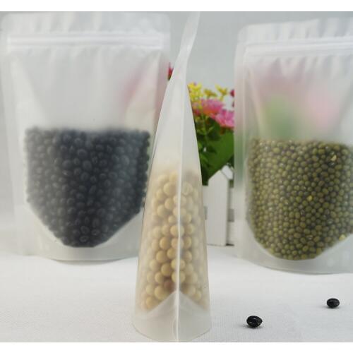 26x38cm,100pcs X PET Stand up Matte Clear ziplock bags - Zipper reclosable plastic pouch Frosted Surface,food pocket self-sealed