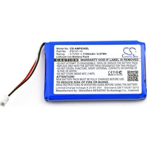 Cameron Sino 1100mAh battery for AMX Mio Modero remote controls RS634 54-0148-SA FG147-10 MIO-RBP Equipment, Survey Battery