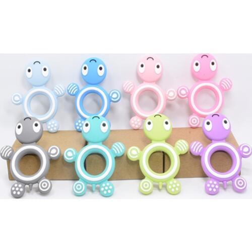 1 PC Silicone Turtle Teether Bracelet Necklace Tortoise Baby Teether BPA Free DIY Baby Teething Nursing Toy Pacifier Chain Gift