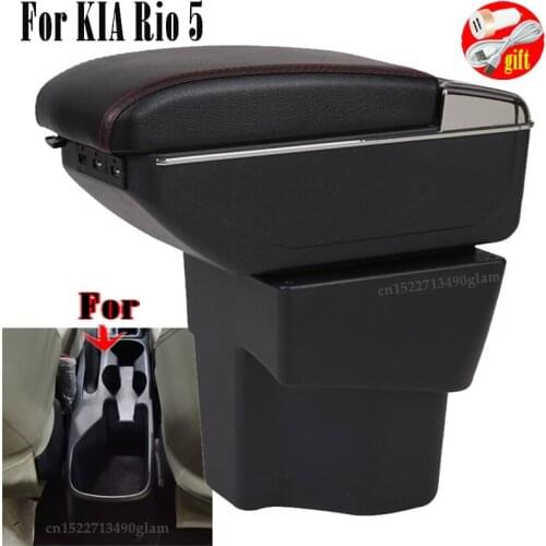 For KIA Rio 5 Armrest Rio 2015 2016 2017 2018 2019 parts dedicated Car Armrest box Storage box car accessories Interior USB