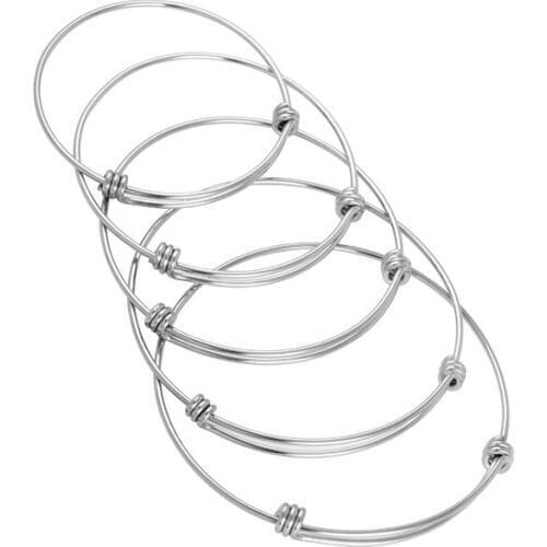 IJB0459 Impressivejewellery 60mm*1.8mm Stainless Steel Wire Bangles Women Men,Wholesale Adjustable /Expandable Wiring Bracelets
