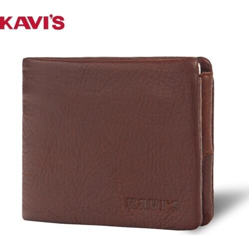 KAVIS Men Multi-card Genuine Leather Wallet Fashion Cowhide Leather Extra Capacity Mens Wallet Card Holder