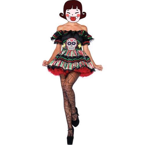 Colorful Masquerade Costume Circus Performance Clothes Halloween Cosplay Fancy Clown Costume Dress For Adult M4961
