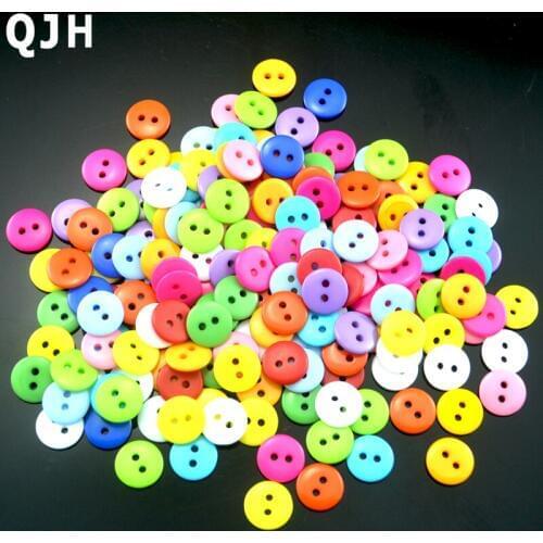 QJH200pcs2 Holes Buttons Mixed Round Resin Sewing Buttons for Scrapbooking craft Fashion clothing Accessories