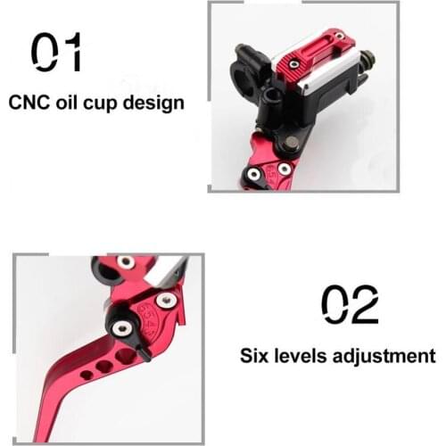 80%HOT 2Pcs Universal Motorcycle 7/8inch Clutch Brake Master Cylinder Reservoir Levers