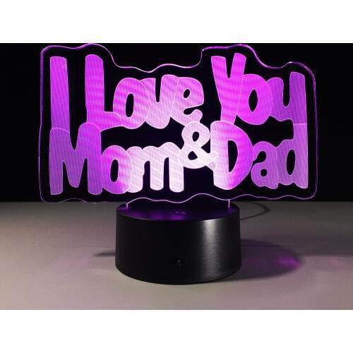 Best Gift for Parents Love Mom Love Dad Wholesale Personality Creative Gifts LED Light 3D Decorative Lamp Mothers Day Gift