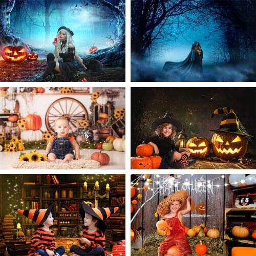 Mehofond Halloween Photography Background Autumn Pumpkin Fall Night Baby Shower Birthday Party Decor Backdrop Photo Studio Props
