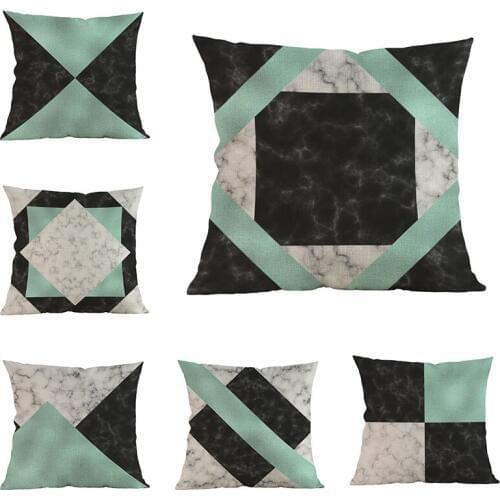 Cushion cover Vintage geometry Pillow cover linen Retro geometric Texture marble Home Decoration Cushions covers Pillowcase
