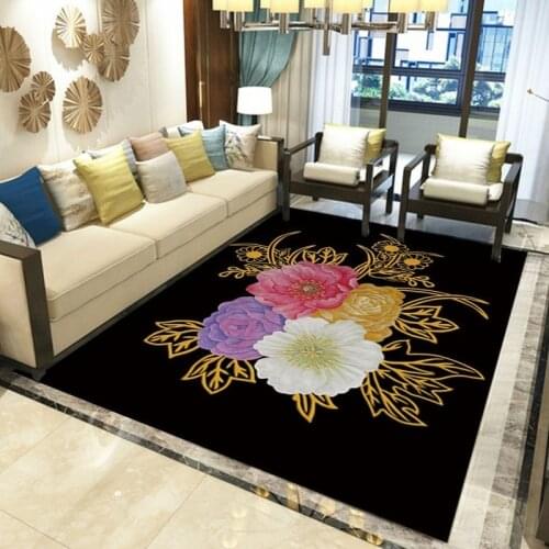 1314 New Chinese Classical Living Room Carpet Oil Painting Printing Bedroom Anti-slip Bedside Carpet Hotel Customized Floor Mats