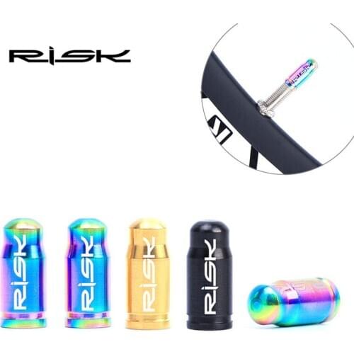 RISK 2PCS Titanium Bicycle Valve MTB Road Bike Schrader Presta Valve Cap Ultralight Bullet French Cycling Tires Wheel Dust Cover