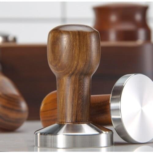 Calibrated Tamper Coffee Press Tool, 51mm 58mm Coffee Tamper with 304 Stainless Steel Base & Solid Wood Handle
