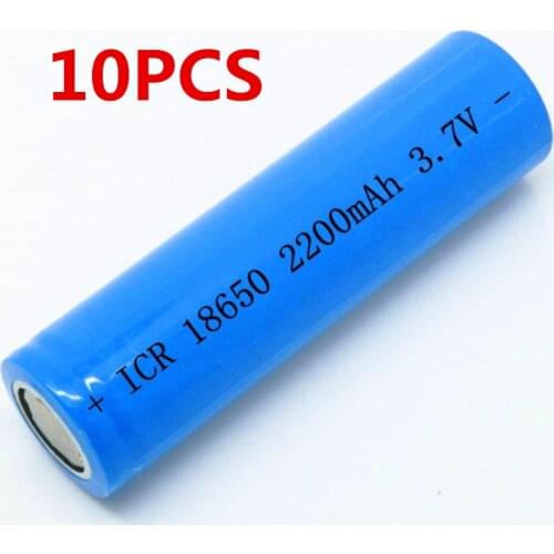 10pcs/lot 3.7V 18650 2200mAh rechargeable lithium battery 3.7V strong light flashlight anti-light special lithium battery