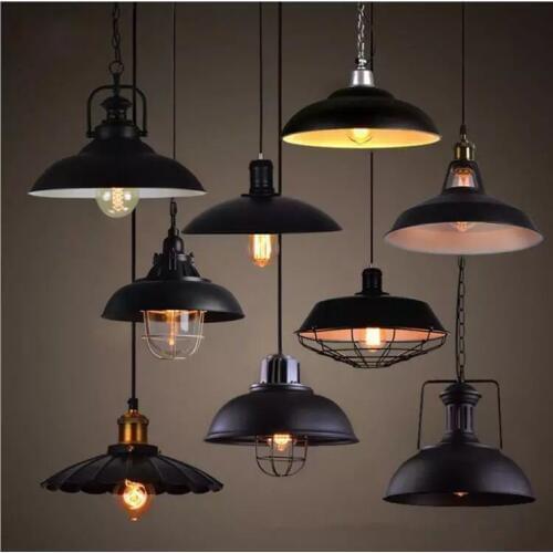 Retro Led Indoor Pendant Light Wrought Iron Vintage Hanging Lamp Loft Barcounter Industrial Bar Droplight Metal Lighting Fixture