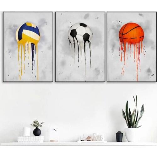 Ball games Football Basketball Volleyball Tennis Canvas painting Posters and prints Wall Art Pictures For living room Home Decor