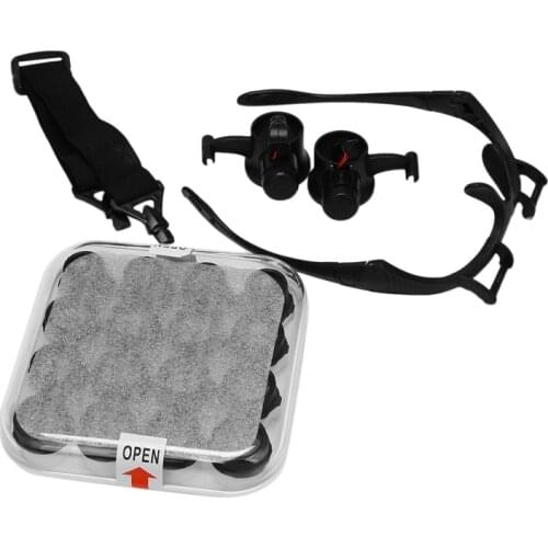 Headband Magnifying Glasses 2.5X 4X 6X 8X 10X 15X 20X 25X Optical Lens Glass Loupe with LED for Watchmaker Jewelr Repair