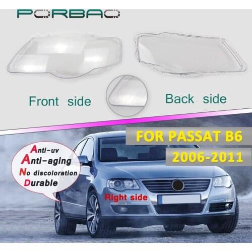 Headlights Transparent Glass Lens Cover Headlights for old Magotan Passat B6 PC Lampshade 06-11 Replacement DIY