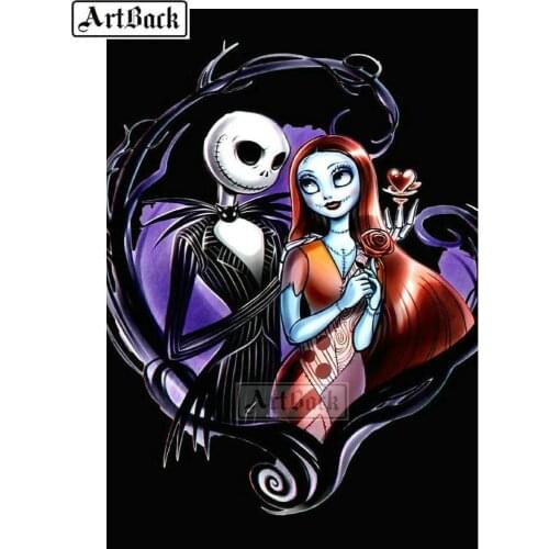 Sale diy 5d diamond painting skull couple full square drill rhinestone diamond mosaic people horse artwork gift ARD66