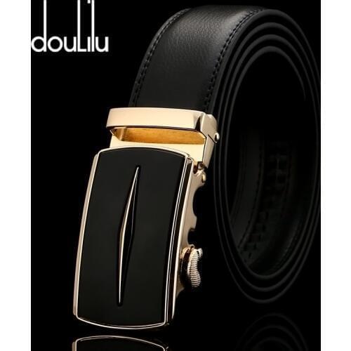 Automatic Buckle Belts For Men Genuine Leather Luxury Brand Black Strap Business Vintage Designer High Quality Male Jeans Belt