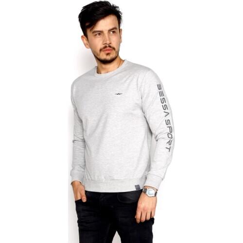 Gray Sweatshirt Crew Neck % 100 Cotton