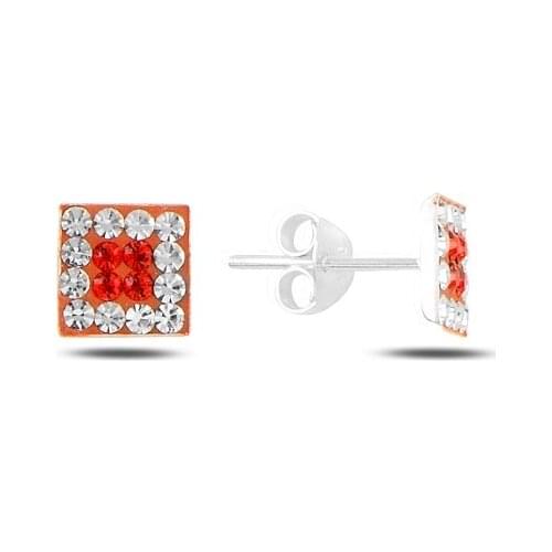 Silver 925 Sterling Crystal Stone Earrings