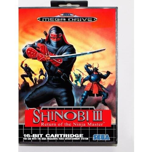 Shinobi III Return of the Ninja Master Game Cartridge 16 bit MD Game Card With Retail Box For Sega Mega Drive For Genesis