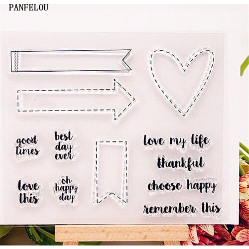 PANFELOU Text arrow Transparent Clear Silicone Stamp/Seal for DIY scrapbooking/photo album Decorative clear stamp sheets