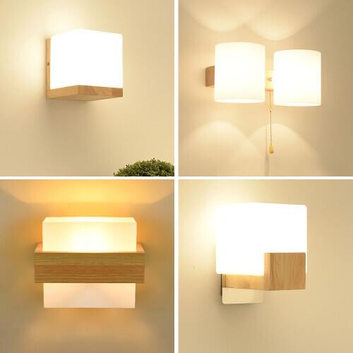 E27 Sconces LED Wall lamps Modern Wood Bedside Wall Light Indoor Lighting Foyer Bathroom Bed Room Dining Room Hotel Stair Lights